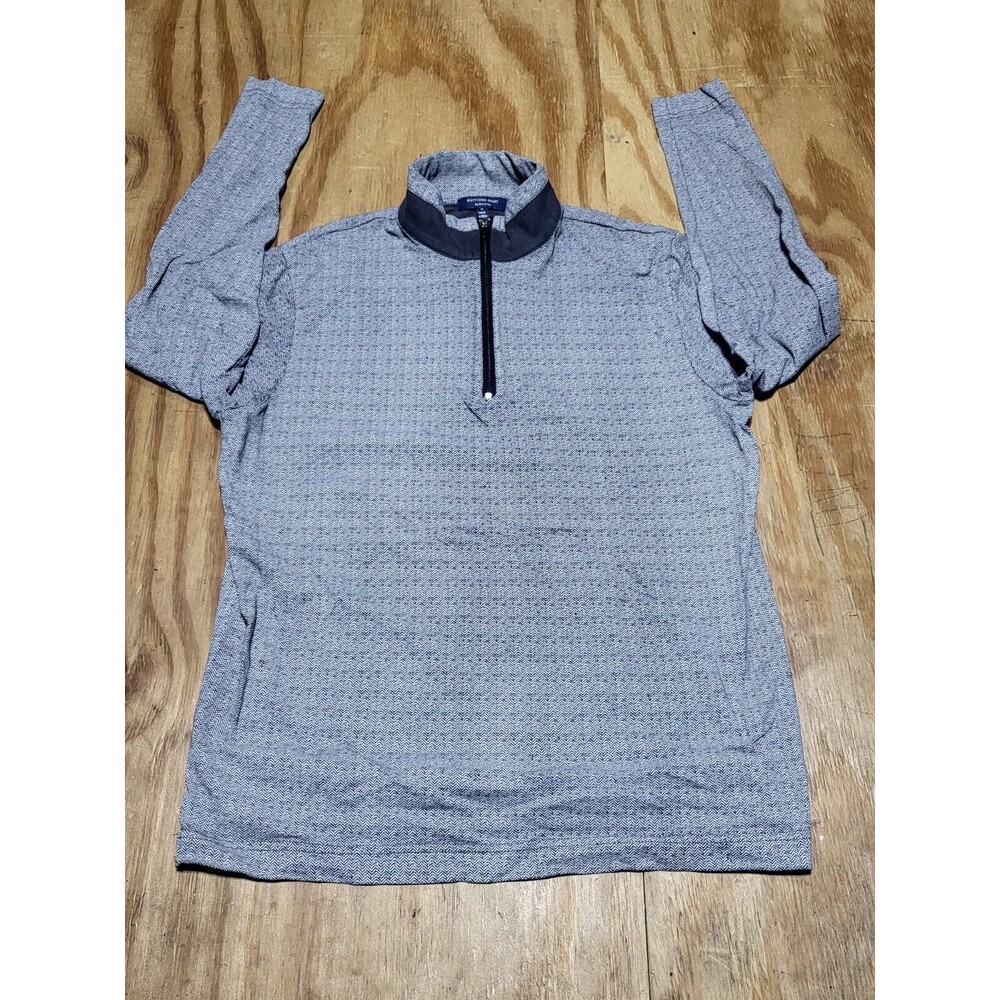 Britches Sport by Samtex 1/4 Zip Sweater Men M Gray Pull Over Long Sleeve @F6